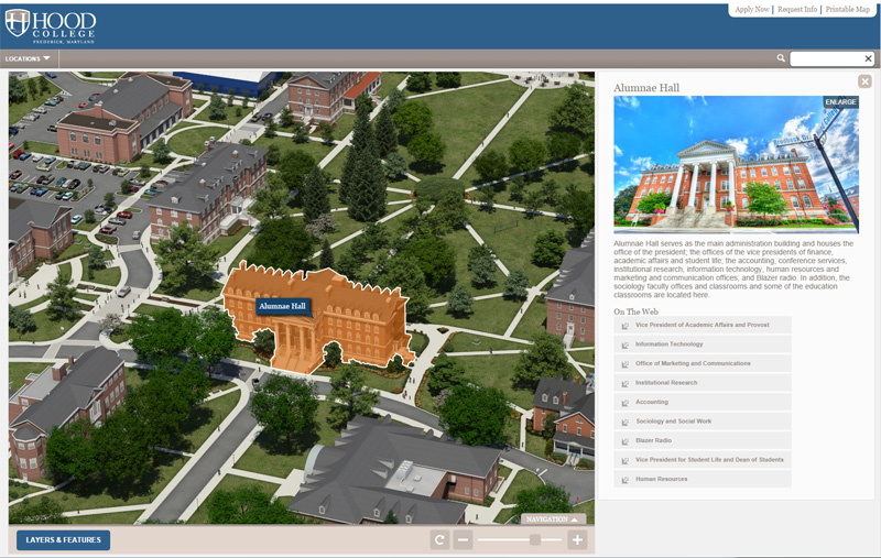 Hood College Html5 Interactive Campus Map Project